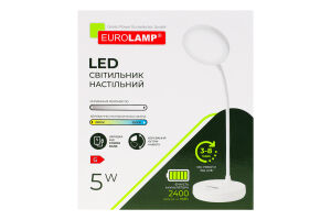 EUROLAMP LED Світильник настільний на прищіпці 5W 2800-6500K Type-C+Battery 2x1200mAh білий (48)