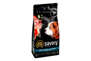 Корм сухой для собак Fresh Turkey&Сhicken Savory м/у 1кг