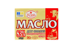 Масло солодковершкове 83% Екстра Kozub м/у 180г