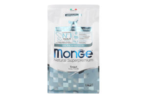 Корм сухой полнорационный для котят с форелью Monoprotein Natural superpremium Monge м/у 1.5кг