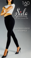 Термолеггинсы женские на коротком флисе Siela Collant collection 160den L nero
