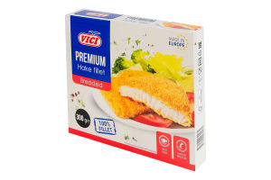 Порції рибні заморожені з філе хека в паніровці обсмажені Premium Vici к/у 300г