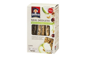 Quaker Real Medleys Apple Nut Harvest Multigrain Fruit & Nut Bar - 5 CT