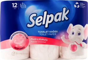 Папiр туалетний кольоровий з ароматом пудри 3-х шаровий Perfumed Selpak 12шт