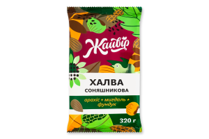 Халва подсолнечная Арахис + миндаль + фундук Ореховый микс Жайвір м/у 320г
