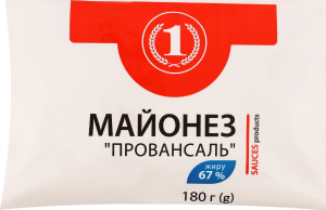 Майонез 67% Провансаль ТМ "1" м/у 180г