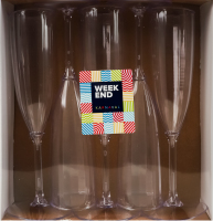 Келих для шампанського пластиковий прозорий міцний 150мл Karnaval Weekend 5шт