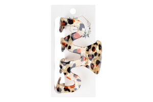 Заколка для волосся Краб Леопард акрил B-49