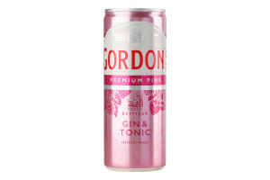 Напиток слабоалкогольный 0.25л 6.4% газированный с джином и тоником Premium Pink Gin&Tonic Gordon's ж/б
