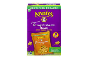 Annie's Homegrown Organic Bunny Grahams Honey Baked Honey Graham Snacks - 6 CT