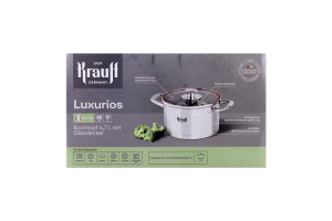 Кастрюля зі скляною кришкою 4.7л d22см №26-338-070 Luxurios Krauff 1шт