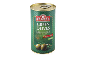 Оливки зеленые с косточками консервированные пастеризованные Bodega ж/б 350г