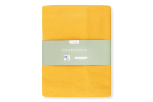 Скатертина Клітинка гірчиця напівпанама 120*150см Homeline