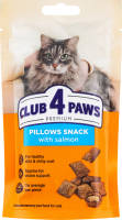 Корм додатковий для дорослих котів з лососем Подушечки Преміум Club 4 Paws д/п 60г