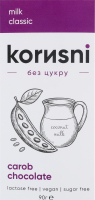 Шоколад молочный из кэроба без сахара Classic Korиsni к/у 90г