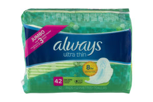 Always Ultra Thin Long Super Pads - 42 CT