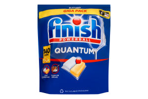Средство для мытья посуды в посудомоечных машинах Лимон Quantum Powerball Finish 140шт