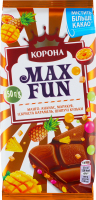 Шоколад молочный Манго-ананас-маракуйя-искристая карамель-шипучие шарики Max Fun Корона м/у 150г