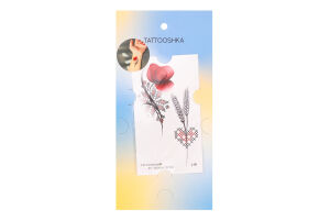 Тату Tattooshka Український мак із вишиванкою тимч