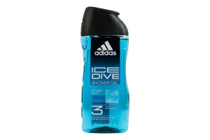 Гель для душа + шампунь + средство для умывания для мужчин 3в1 Ice Drive Adidas 250мл