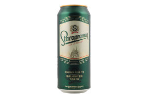 Пиво 480мл 4.2% світле пастеризоване Staropramen з/б
