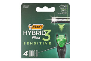 Кассеты сменные для бритья 3-лезвийные Hybrid 3 Flex Sensitive Bic 4шт