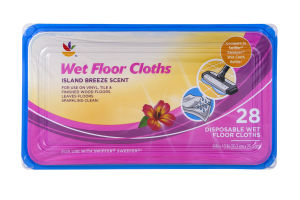 Ahold Wet Floor Cloths Island Breeze Scent - 28 CT