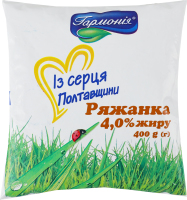 Ряженка 4% Гармонія м/у 400г