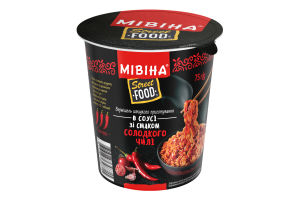 Вермишель быстрого приготовления острая в соусе со вкусом сладкого чили Street Food Мівіна ст 75г