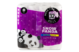 Бумага туалетная 4-х слойная Superior Extra Care Snow Panda 32шт