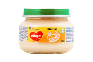 Пюре мясное для детей от 6мес Индейка Milupa с/б 80г