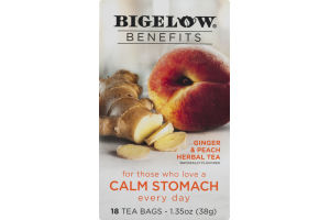 Bigelow Benefits Ginger & Pearch Herbal Tea Bags - 18 CT