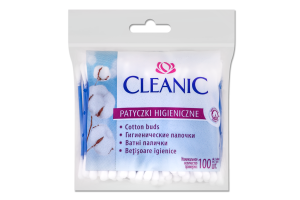 Палички ватні Cleanic 100шт поліетеленова упаковка