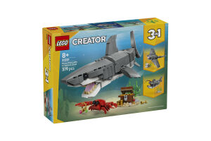 Конструктор для дітей від 8років 3в1 №31381 Fierce shark with a treasure chest Creator Lego 379ел