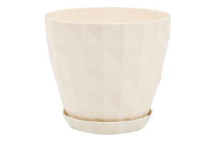 Вазон д/квітів Кристал 0,6л бежевий з підставкою Серінова