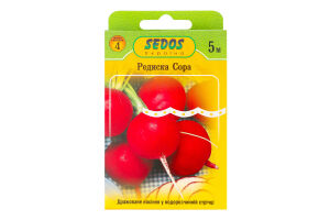 Насіння Редис Сора дражоване на стрічці 5м 2г Седос