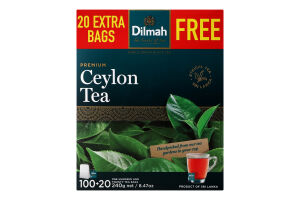 Чай черный цейлонский Premium Dilmah 100х2г