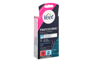 Полоски для депиляции восковые для чувствительной кожи лица Professional Veet 20шт