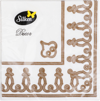 Серветки паперові Decor Золота рамка 33*33см 3шари 18шт Silken