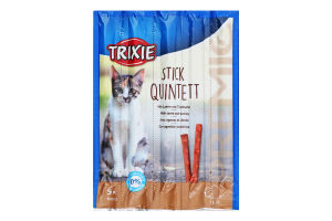 Ласощі для котів з ягням та індичкою Stick Quintett Trixie м/у 5х5г