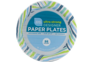Smart Sense Ultra Strong Designer Paper Plates 8.6 IN - 88 CT