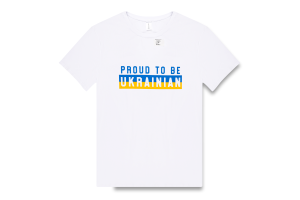 Футболка чол Roksana 1207 Proud to be Ukr білий S