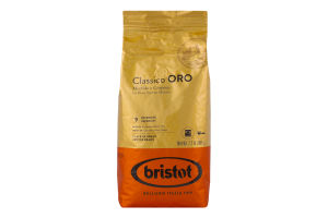 Кава Classico ORO в зернах смажена 1кг м/у Bristot