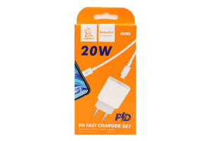 Пристрій зарядний мережевий білий 20W 3,6A USB-C Type-C-Lightning DC06L Denman