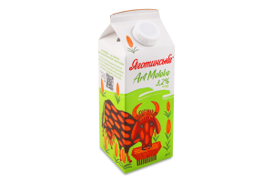 Молоко 3.2% пастеризованное Art moloko Яготинське т/п 750г