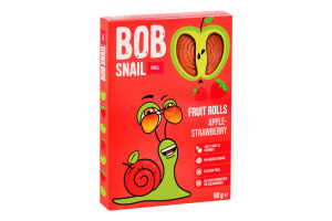 Конфеты фруктовые натуральные Яблоко-клубника Roll Bob Snail к/у 60г