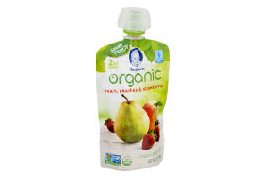 Gerber Organic Baby Food Pears, Peaches & Strawberries