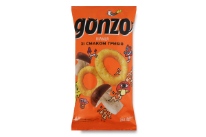 Кільця кукурудзяні зі смаком грибів Gonzo м/у 150г