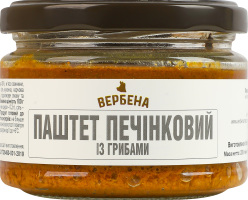 Паштет печеночный с грибами стерилизованный Вербена с/б 200г