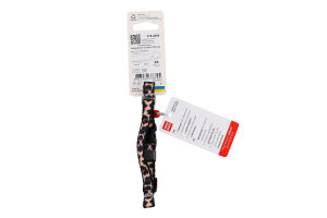 Нашийник д/котів та собак дрібних порід з QR паспортом леопард нейлон пластиковий фастекс р.XS 10мм L20-30см WauDog